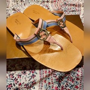 Gucci Sandals Heritage Pink and Blue Women 9
